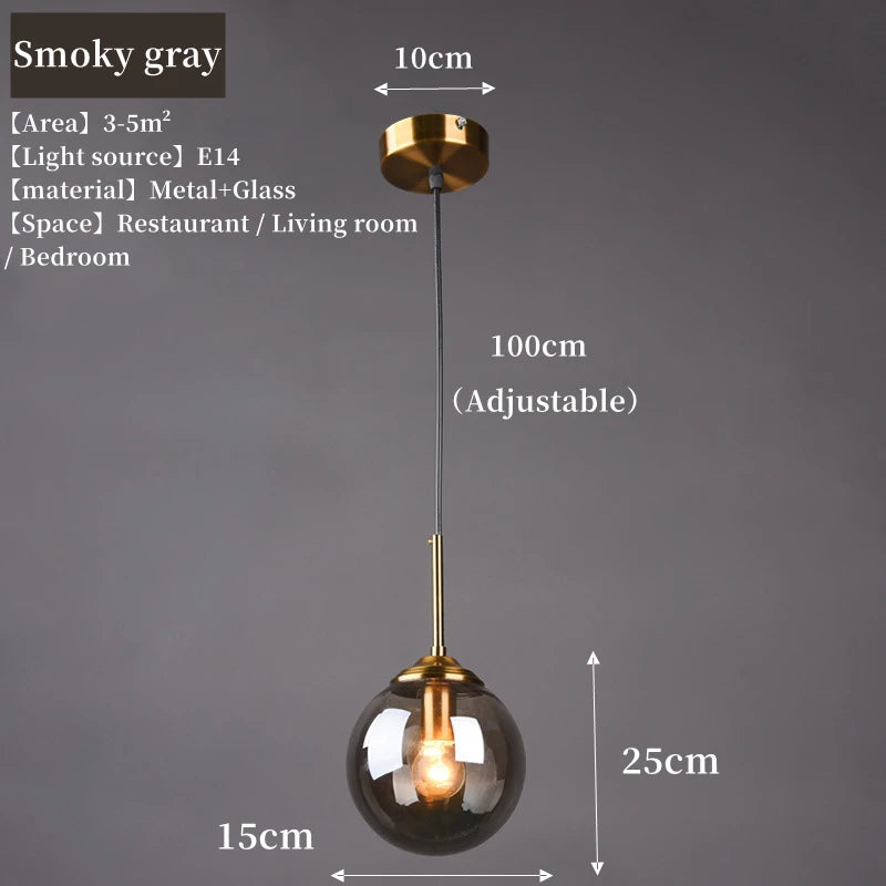 Modern Glass Globe Pendant Light