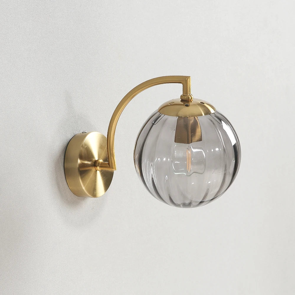 Glass Shade Bedside Wall Lamp