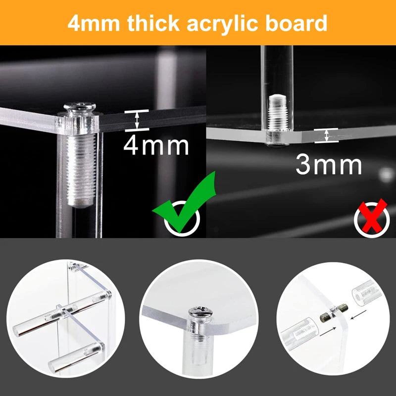 1-4 Tier Acrylic Display Stand Durable Display Rack For Cupcake Perfume Doll Transparent Trapezoidal Blind Box Storage Shelf