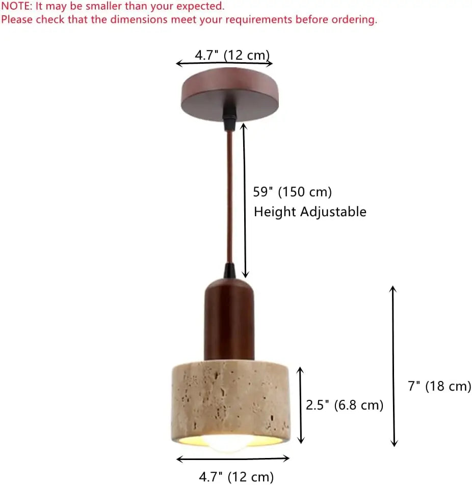 Natural Stone Cylinder Pendant Light