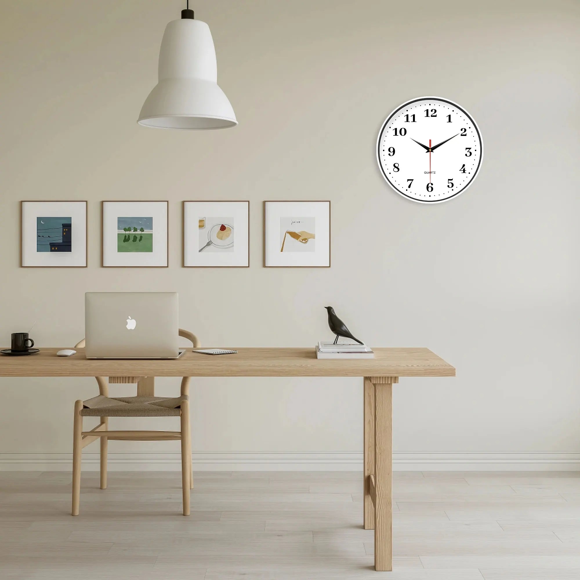 Minimalist White Wall Clock
