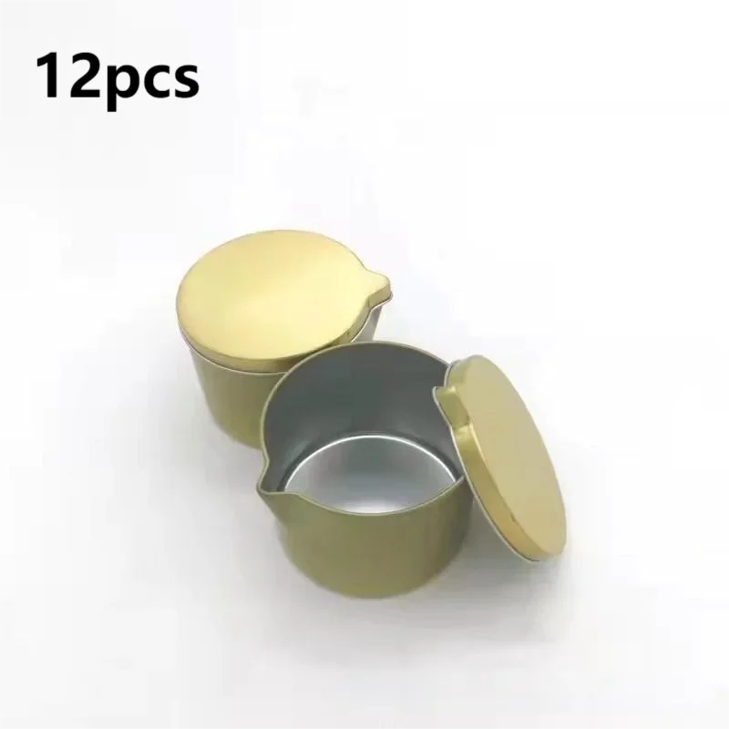 12pcs Tinplate Candle Jar With a Handy Spout Aromatherapy Massage Cream