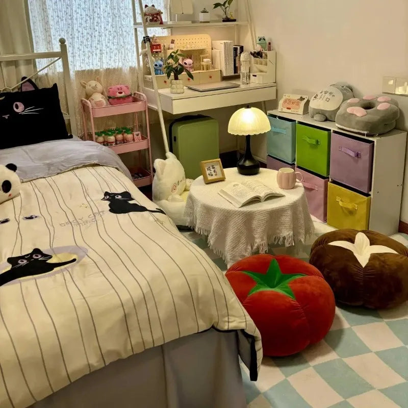 ins cute soft cute mushroom tomato futon cushion bed cushion doll throw