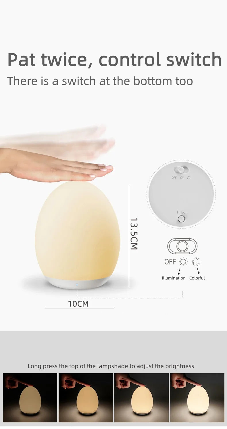 7 Color Changing Night Light RGB Remote Control Touch Dimmable Lamp