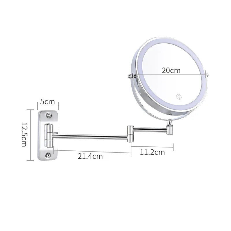 Double Sided Wall Mounted Shower Mirror with Lights