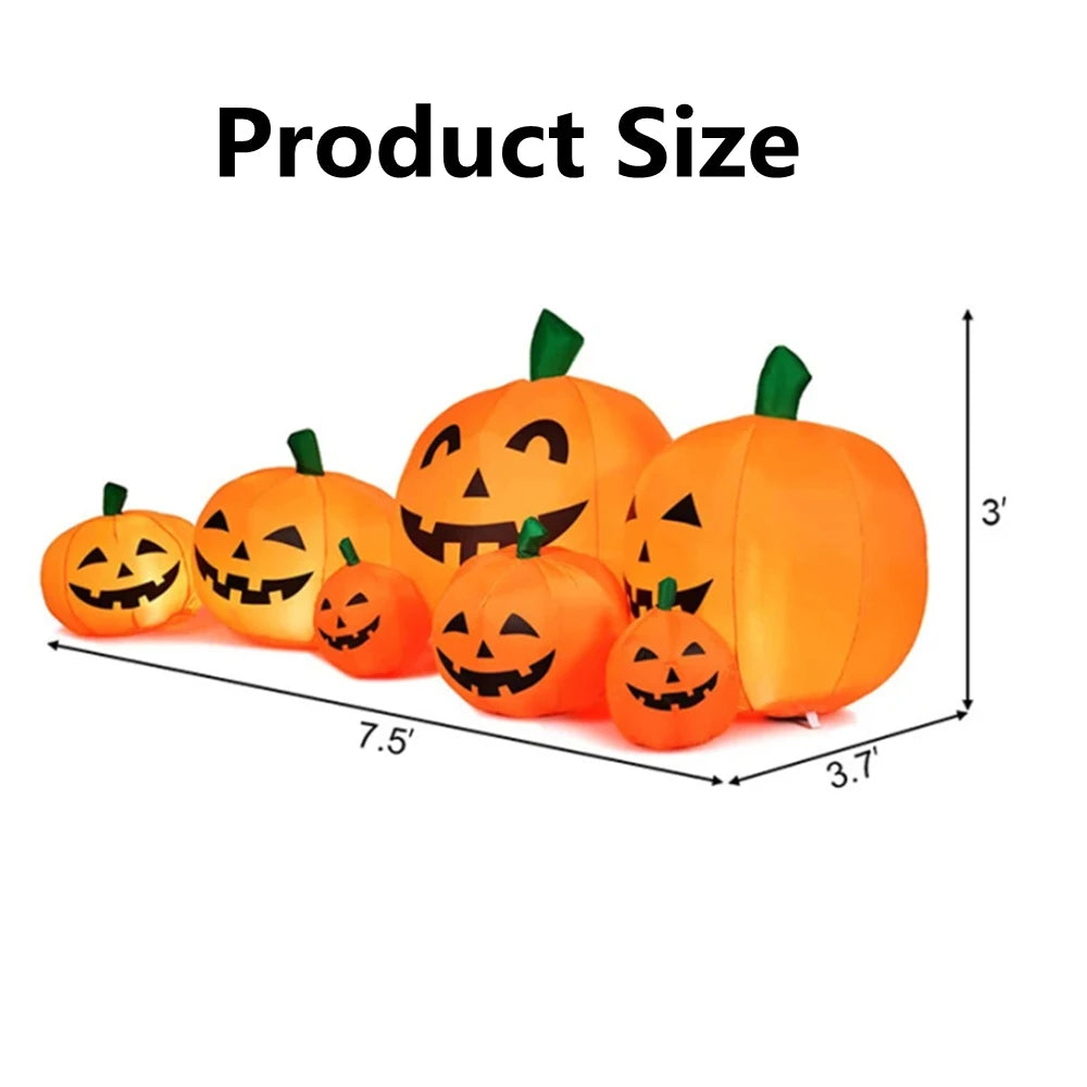 7 ft Inflatable Pumpkins and Cat with LED