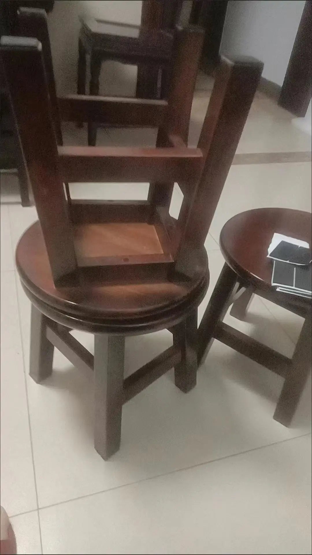 Solid Wood Round Stool