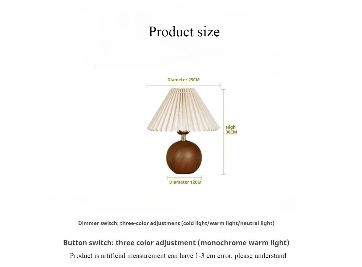 Nordic Pleated Fabric LED Table Lamp
