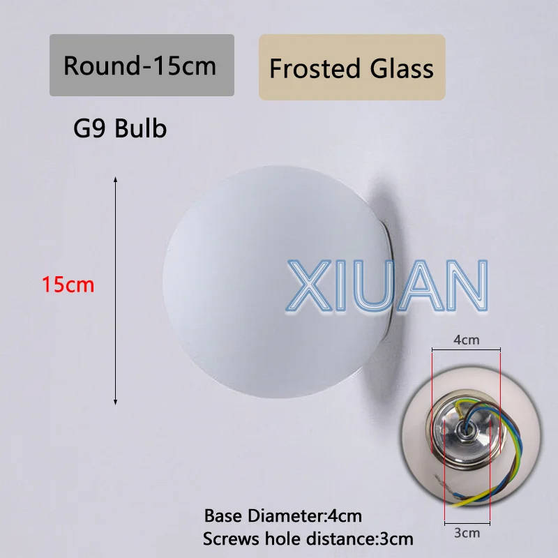 French Bauhaus Glass Ball Wall Lamp