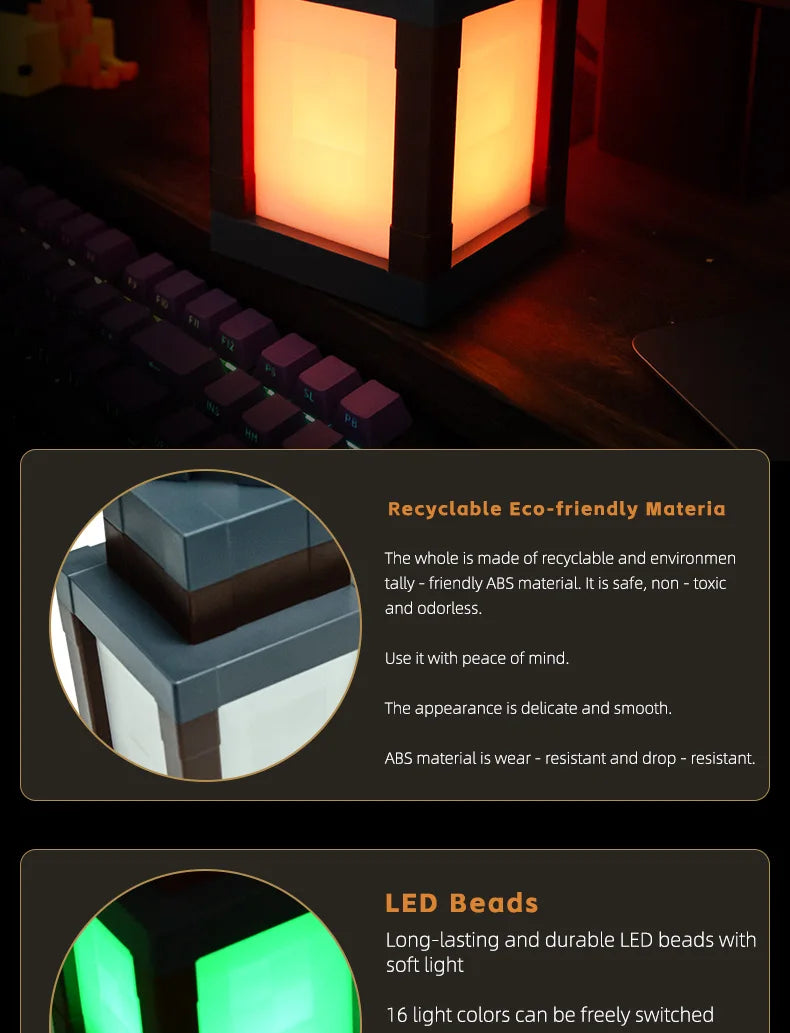 Pixel Style Night Light Lantern