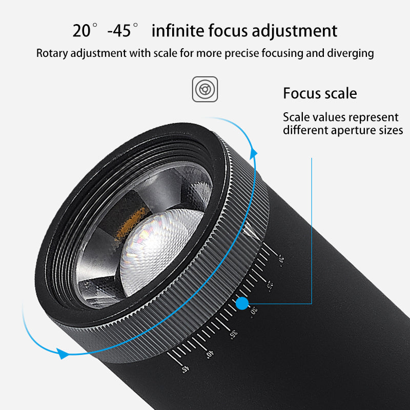 Adjustable Aluminum Zoomable LED Track Spotlight - Industrial Cylinder