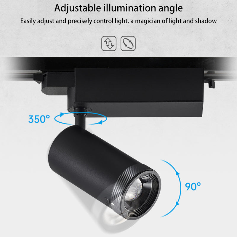 Adjustable Aluminum Zoomable LED Track Spotlight - Industrial Cylinder