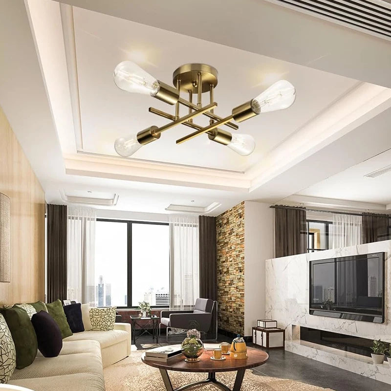 Nordic Semi Recessed Bedroom Chandelier