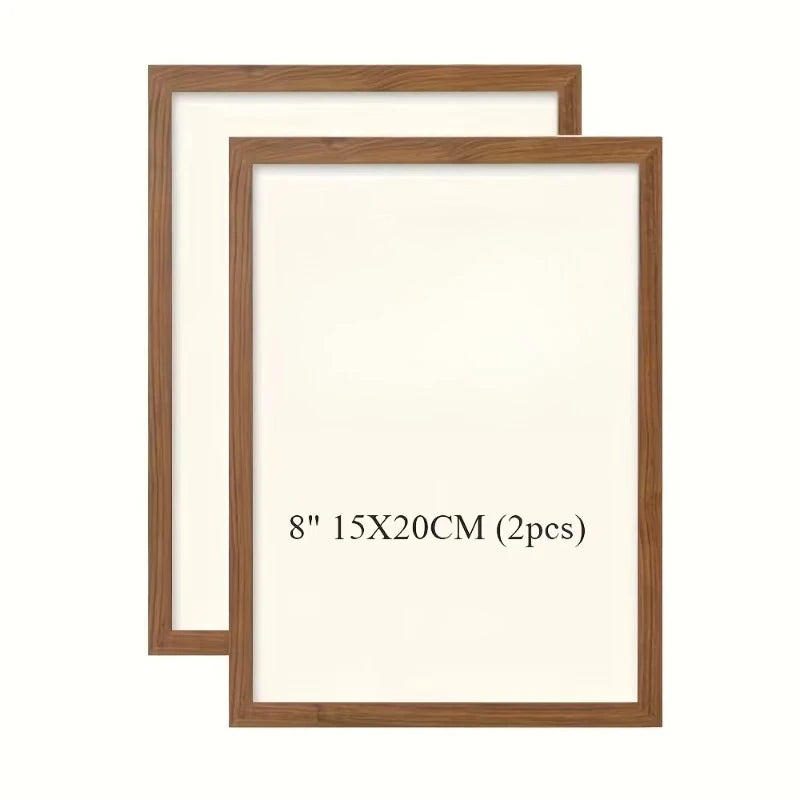 Vintage Wood Photo Frames Pair