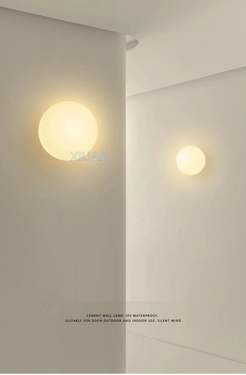 French Bauhaus Glass Ball Wall Lamp