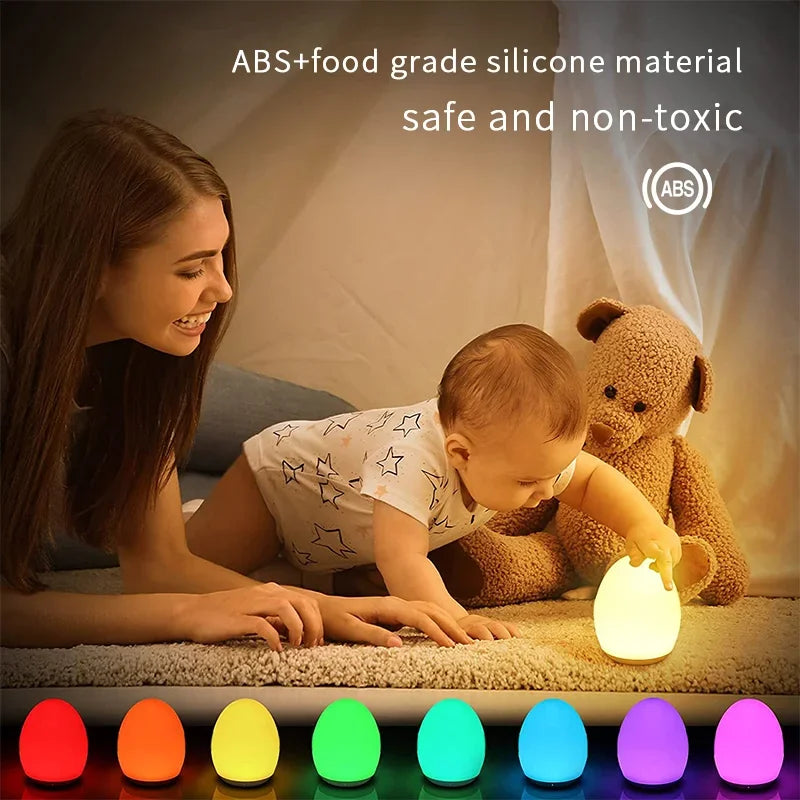 7 Color Changing Night Light RGB Remote Control Touch Dimmable Lamp