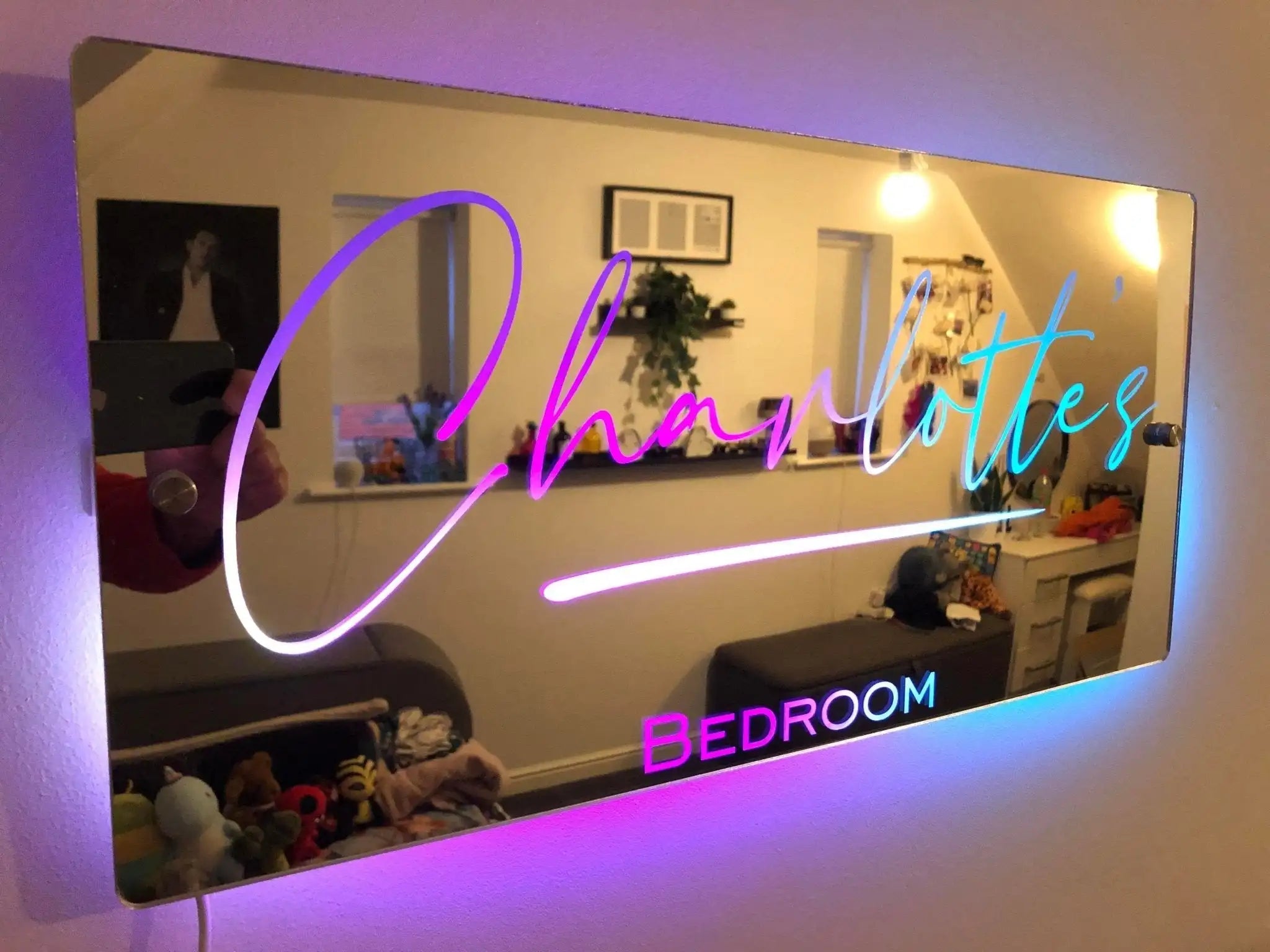 Personalized Name LED Light Mirror