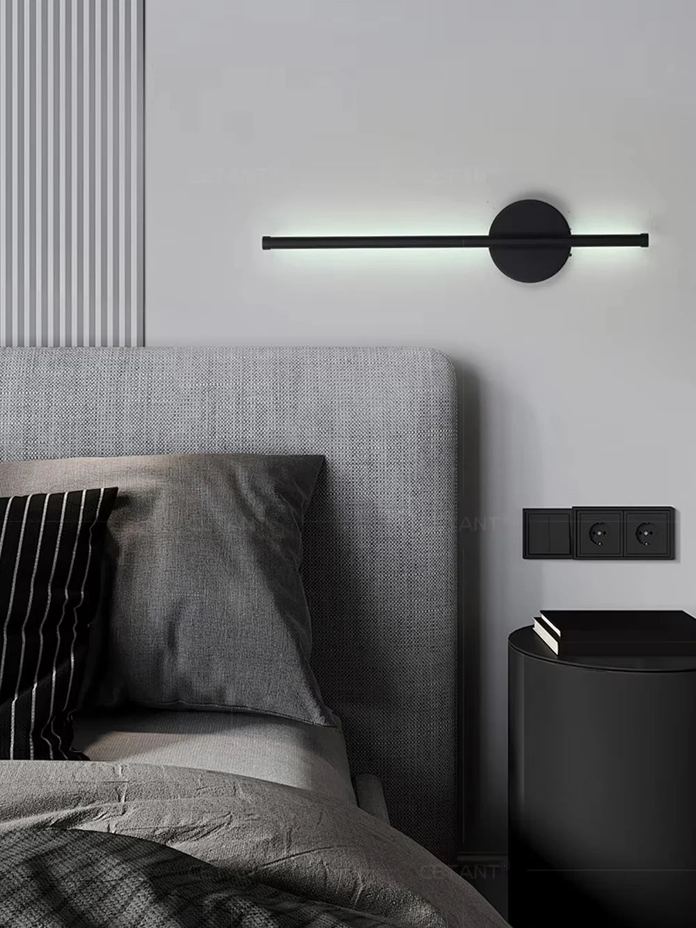 Magnetic Rechargeable Black Gold Wall Lamp
