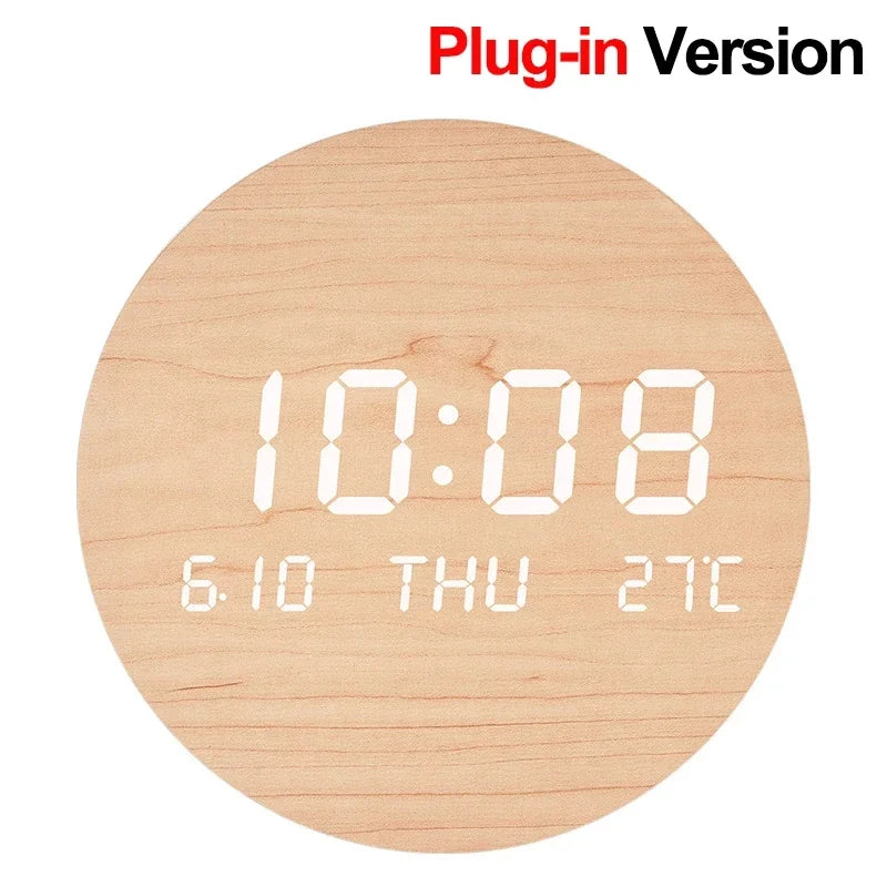 LED Digital Wall Clock Temperature Date Time Multi-function Display
