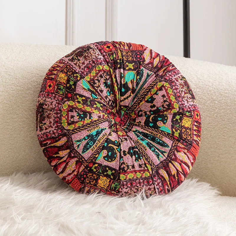 Floor Pillow Round Large Pillow Seating Meditation Pillow Inserts Bohemian Cushion Mandala Circle Cushion for Indoor Outdoor