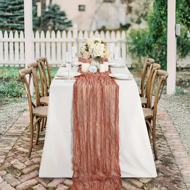 Gauze Cheesecloth Table Runners Set of 6