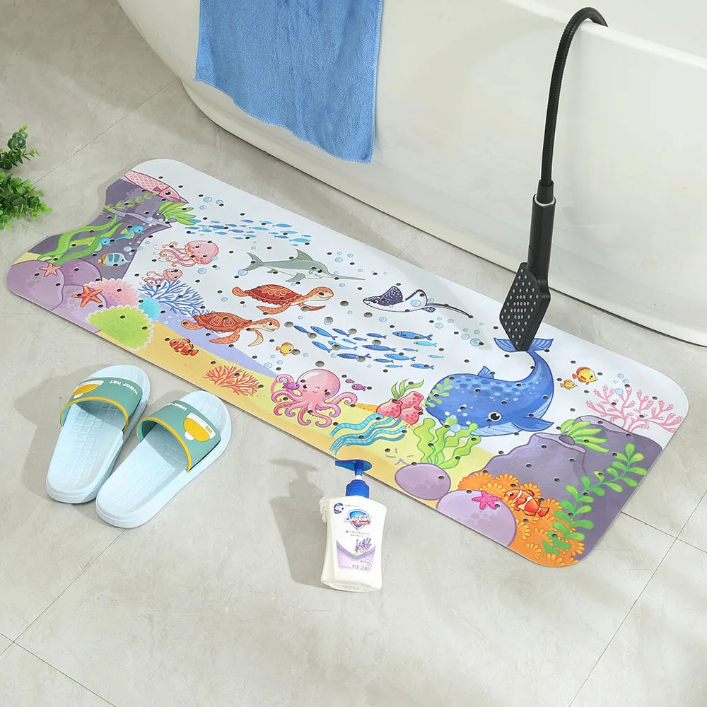1pc Cartoon Extra Long Bathtub Mat 40x100cm Non Slip Bath Mat