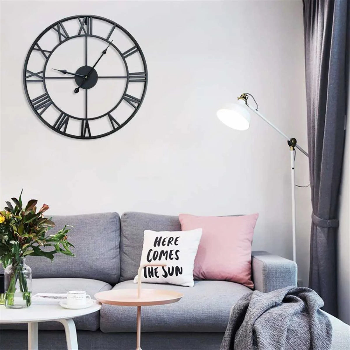 3D Roman Numeral Metal Wall Clock