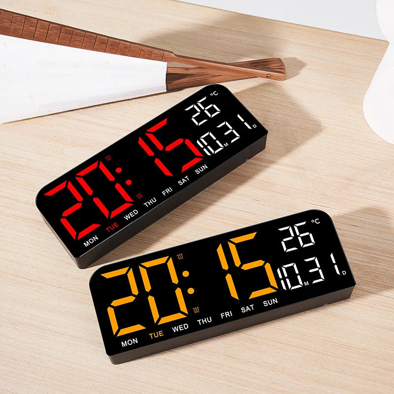 Large LED Digital Wall Clock Temperature Date Week Display