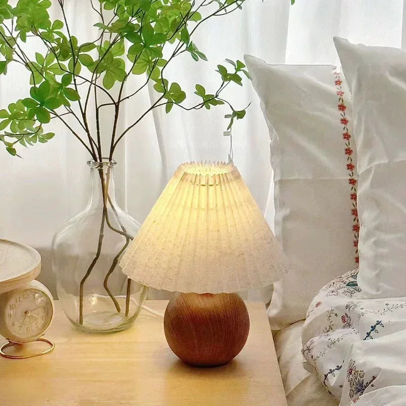 Nordic Pleated Fabric LED Table Lamp