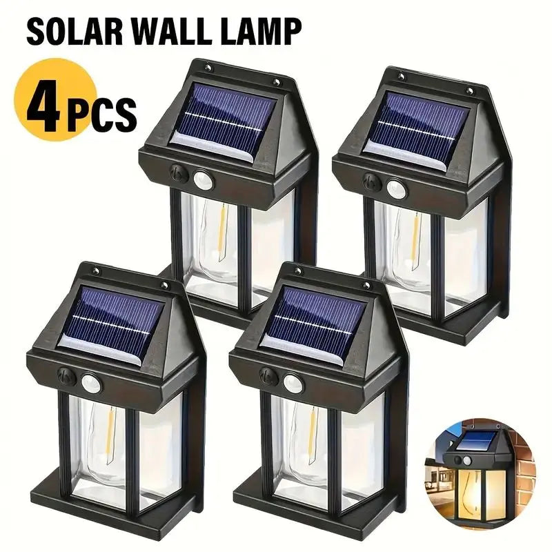 1/2/4/8 Solar Wall Lights IP44 Motion Sensor LED Lantern Wall Mounted