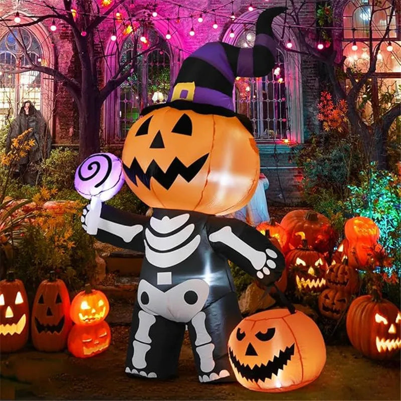 6 ft Inflatable Skull Ghost Pumpkin with LED