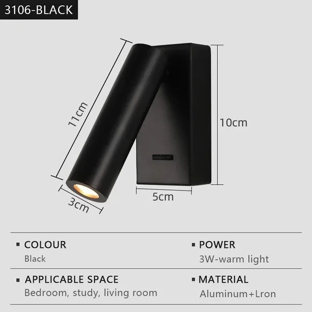 Modern LED Wall lights Rotatable Adjustable Reading Lights Bedroom
