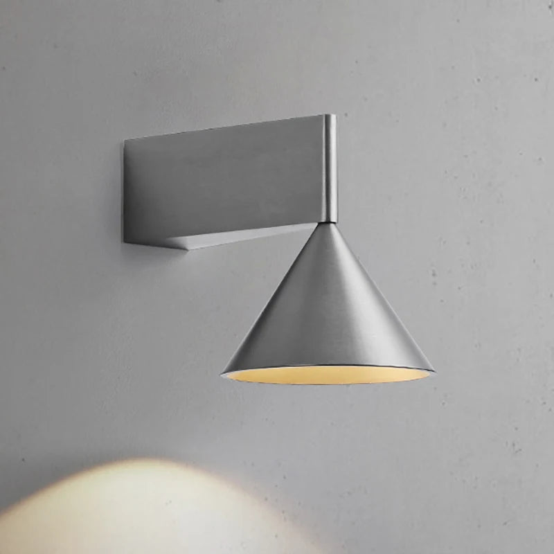Minimalist Aluminum Cone Bedside Wall Lamp