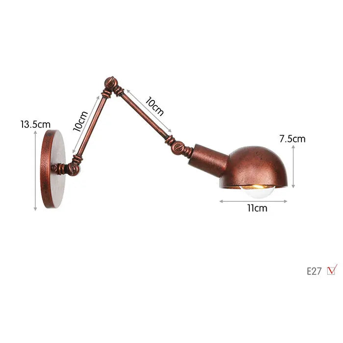 Loft Industrial adjustable long swing arm Wall lamp Fixture Vintage