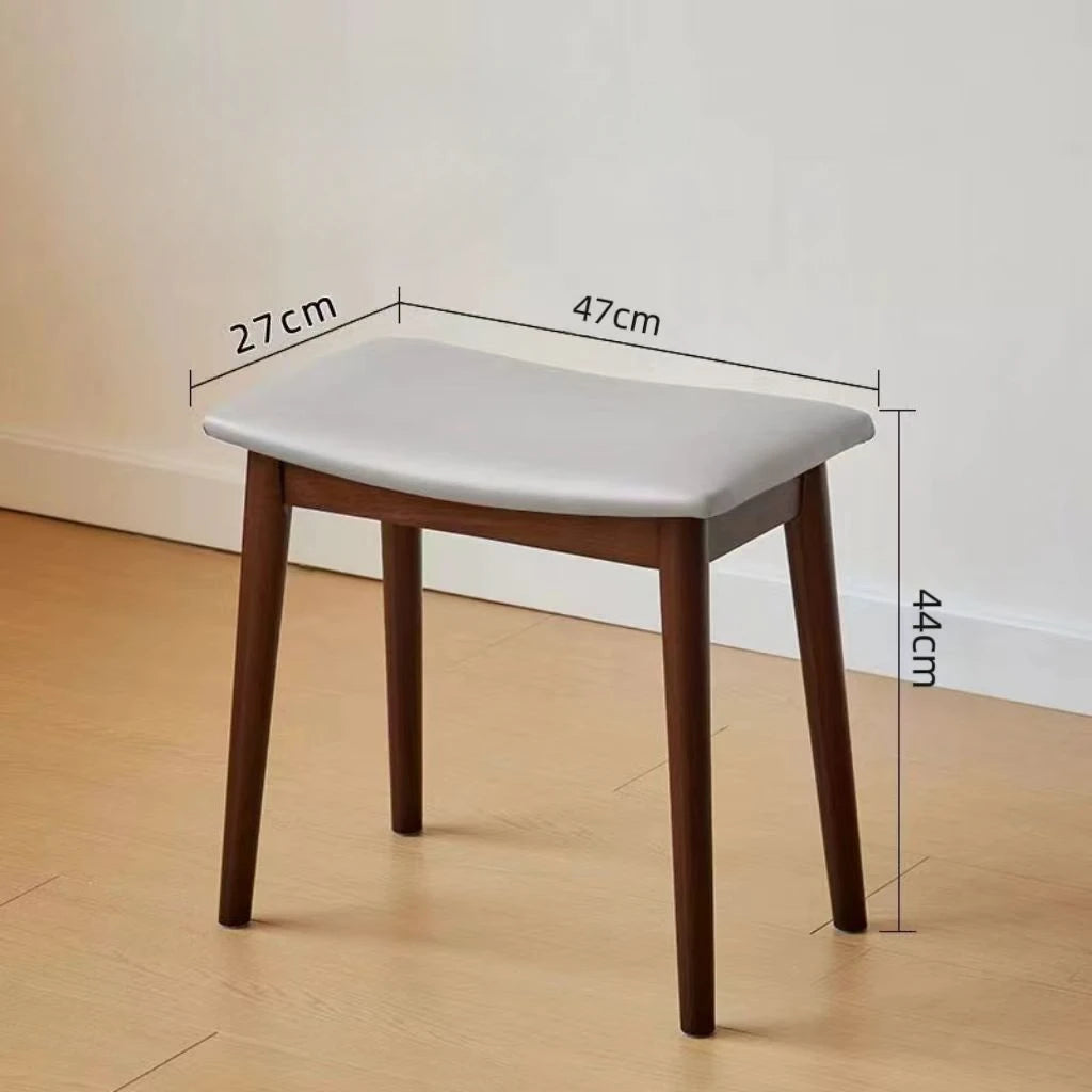 Saddle Cushion Vanity Stool with Wood Legs