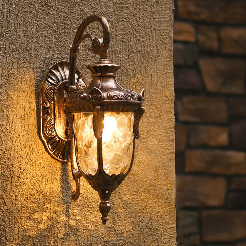 Retro Bronze Outdoor Wall Lantern