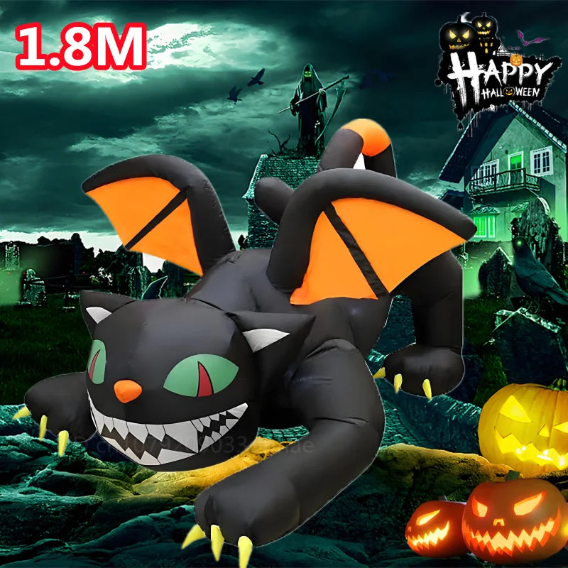 6 ft Inflatable Shaking Head Cat with LED