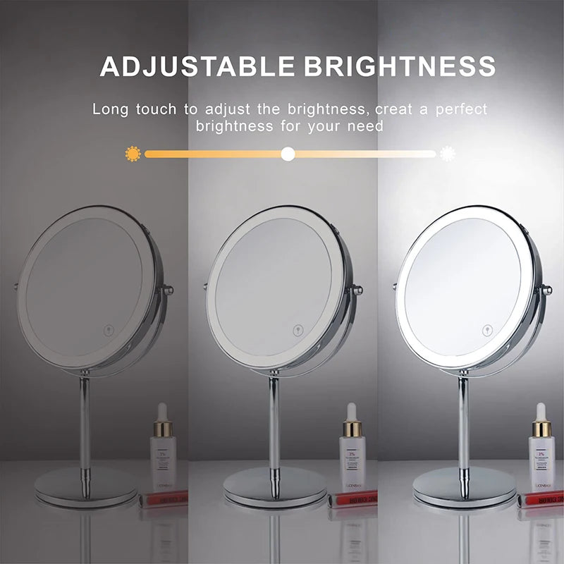 8 Inch Double Sided LED Makeup Mirror with Touch Control