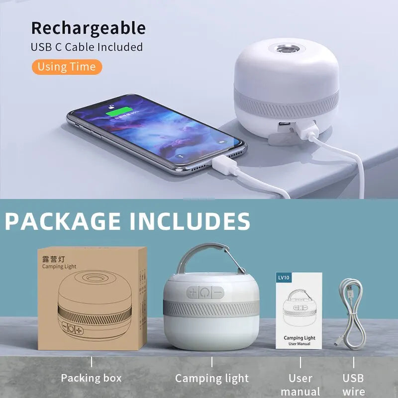 NATFIRE LV10 Camping Light USB C Rechargeable 230 Hours With 5 Colors