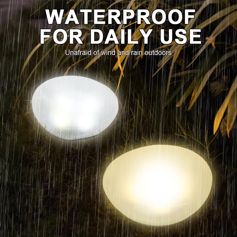 Solar Decorative Lamp Frosted Ground Lamp Outdoor Waterproof  Portable Energy Saving  Lantern Pebble Lawn Light Home Garden Lamp