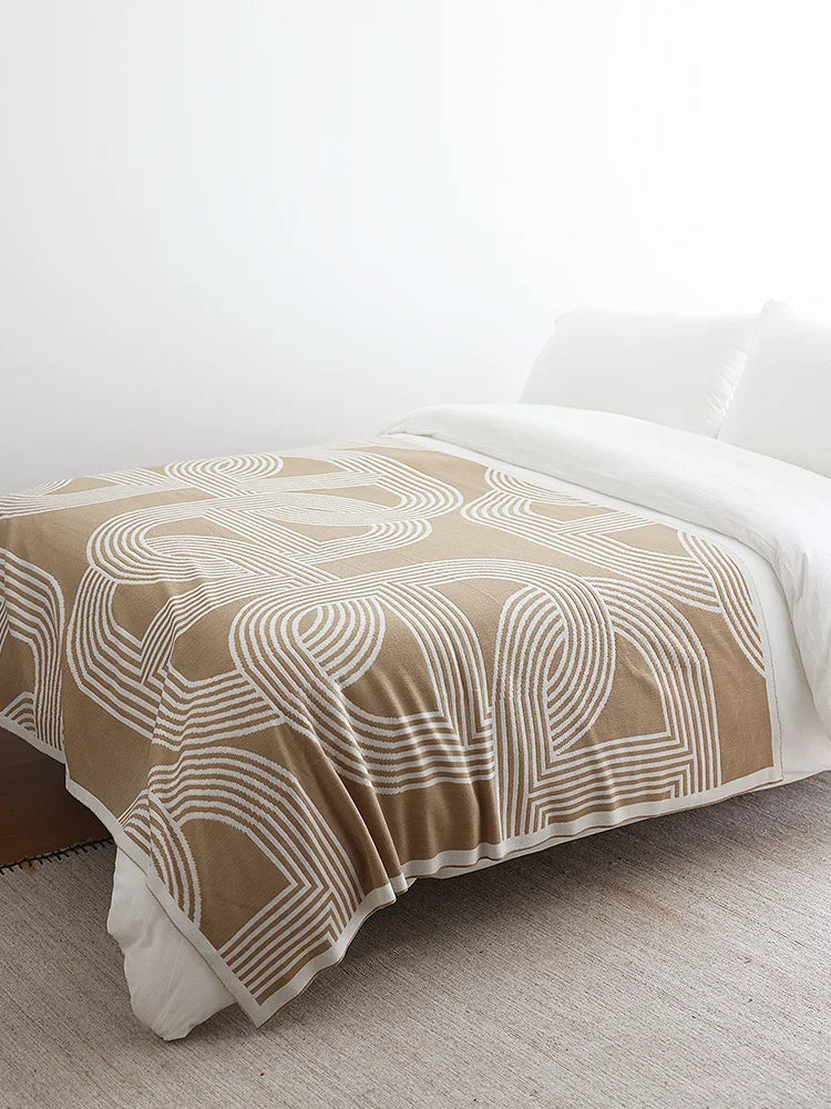 Nordic Geometric Knit Blanket