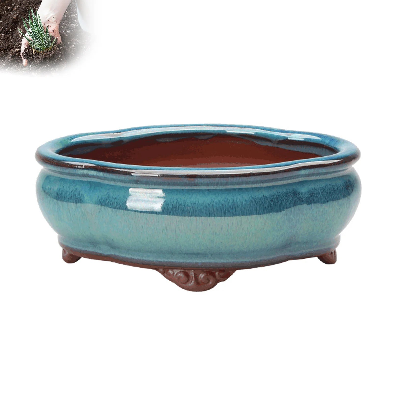 Ceramic Garden Planter Pots Elegant Breathable Rough Pottery Bonsai