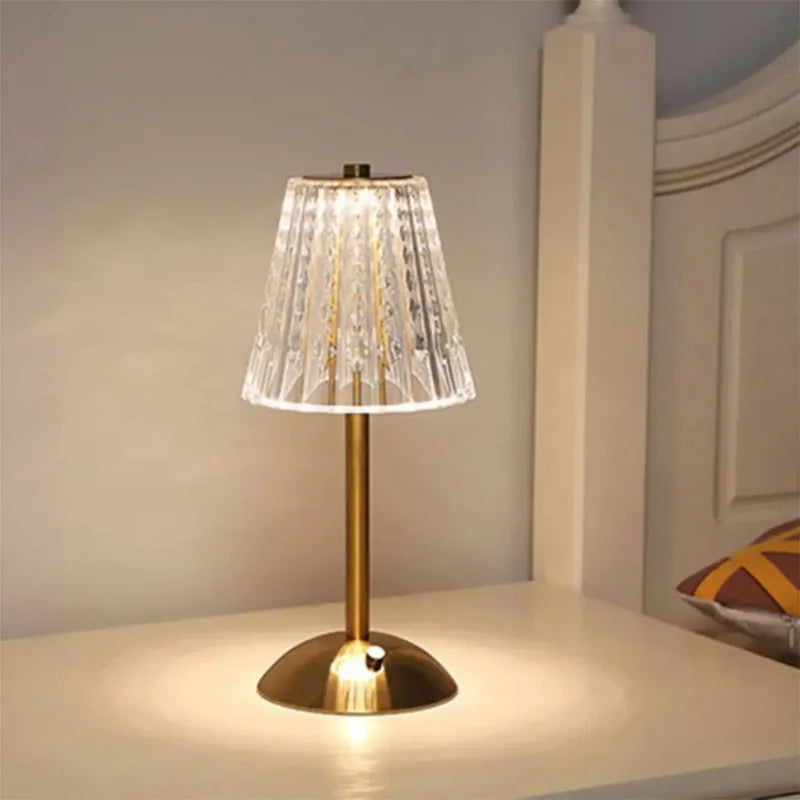 Luxury Diamond Crystal Bedside Table Lamp