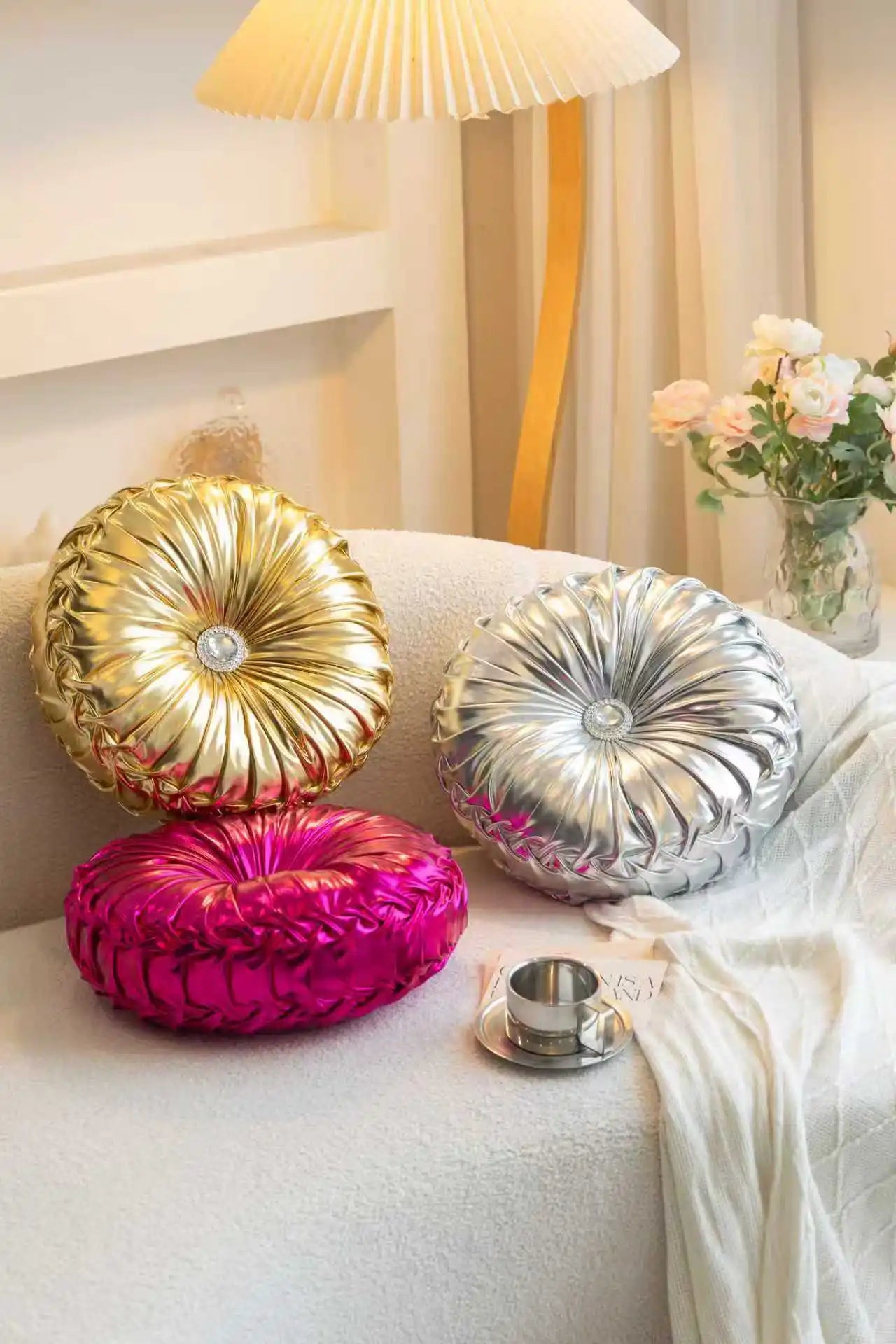 Metallic Style Sofa Pillow Bay Window Futon Seat Cushion Pumpkin Seat Cushion for Couch Floor