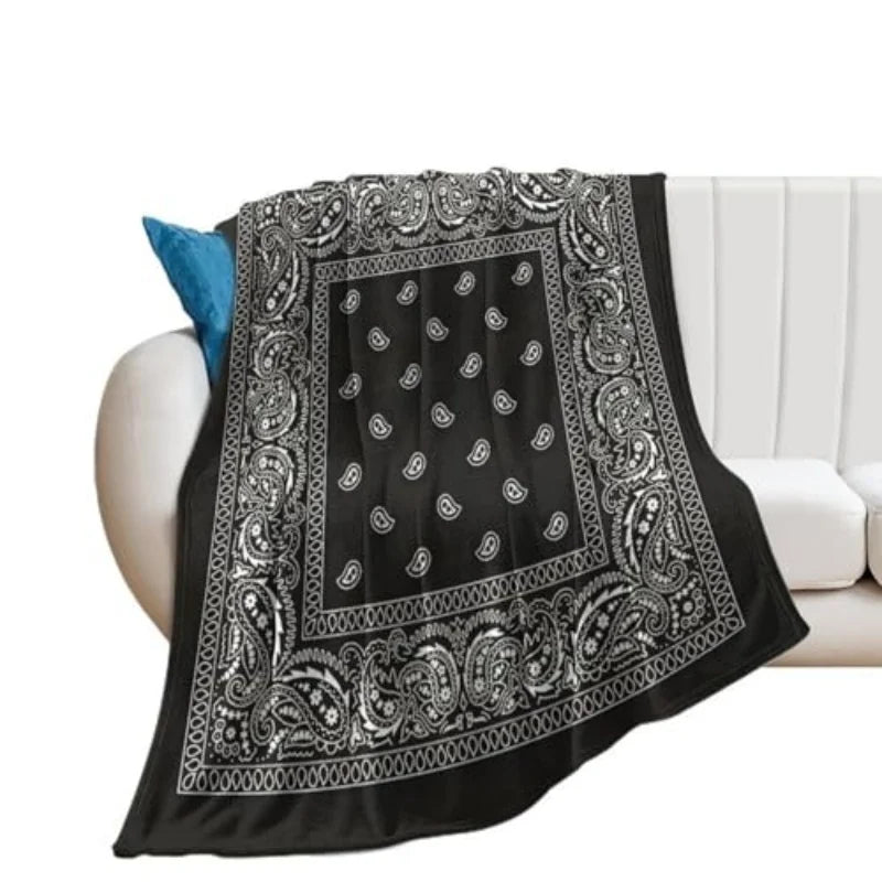 Paisley Bandana Print Throw Blanket