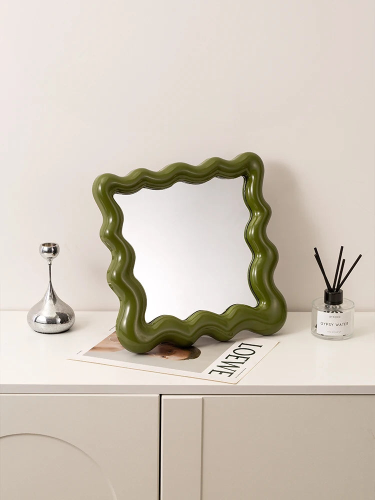 Square Corrugated Vanity Mirror