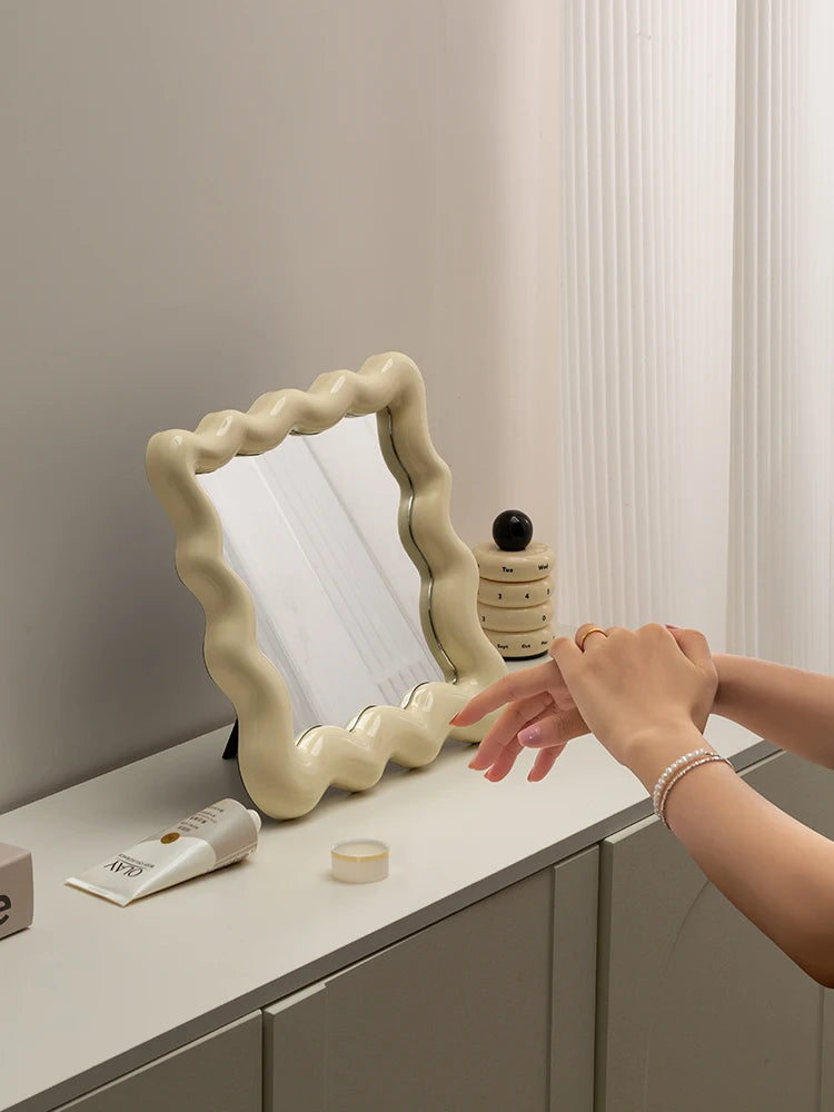 Square Corrugated Vanity Mirror