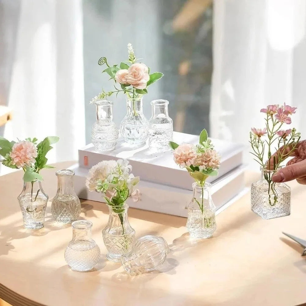 Mini Glass Bud Vase Set of 10