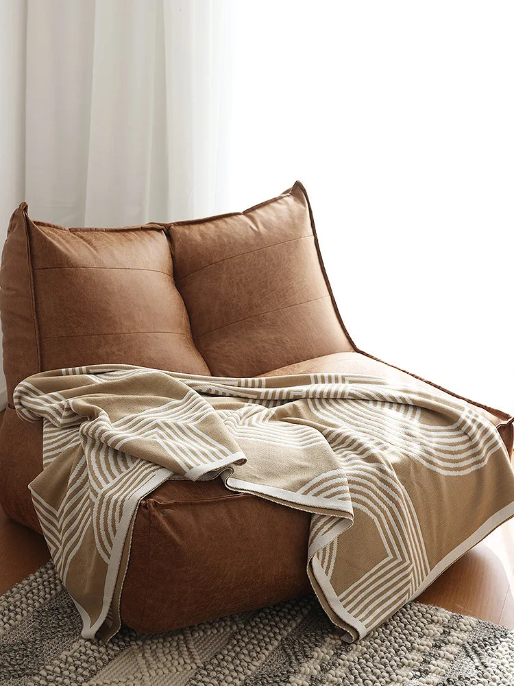 Nordic Geometric Knit Blanket