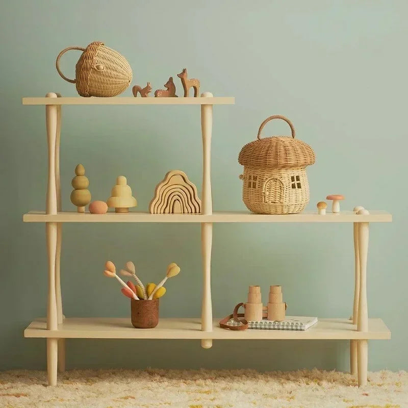 Woven Rattan Mushroom Basket
